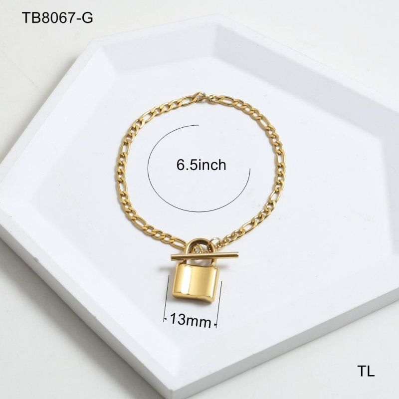 Manufacturer Custom Copper Fashion Jewelry High Quality Anti Tarnish jewellery 18K Bracelet Stainless Steel Personalized Lock Bracelet