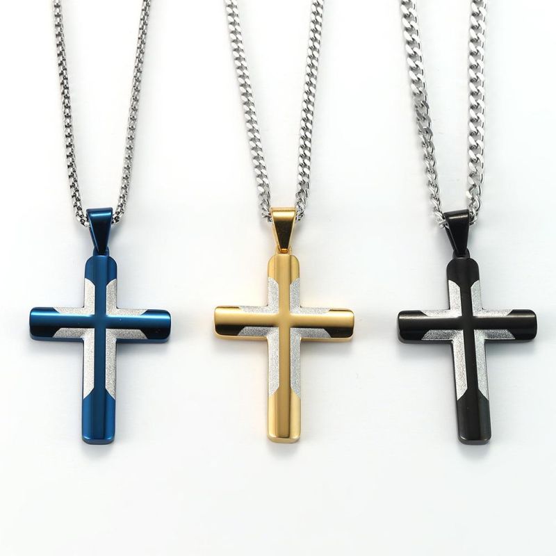 Face Simple Style Pendant Hip Hop Cross Necklace Cross-Border Accessories