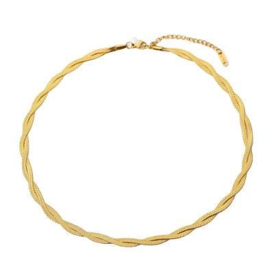 18K Gold Plated Stainless Steel Double Snake Chain Necklace for Women Necklaces Fashion Jewelry