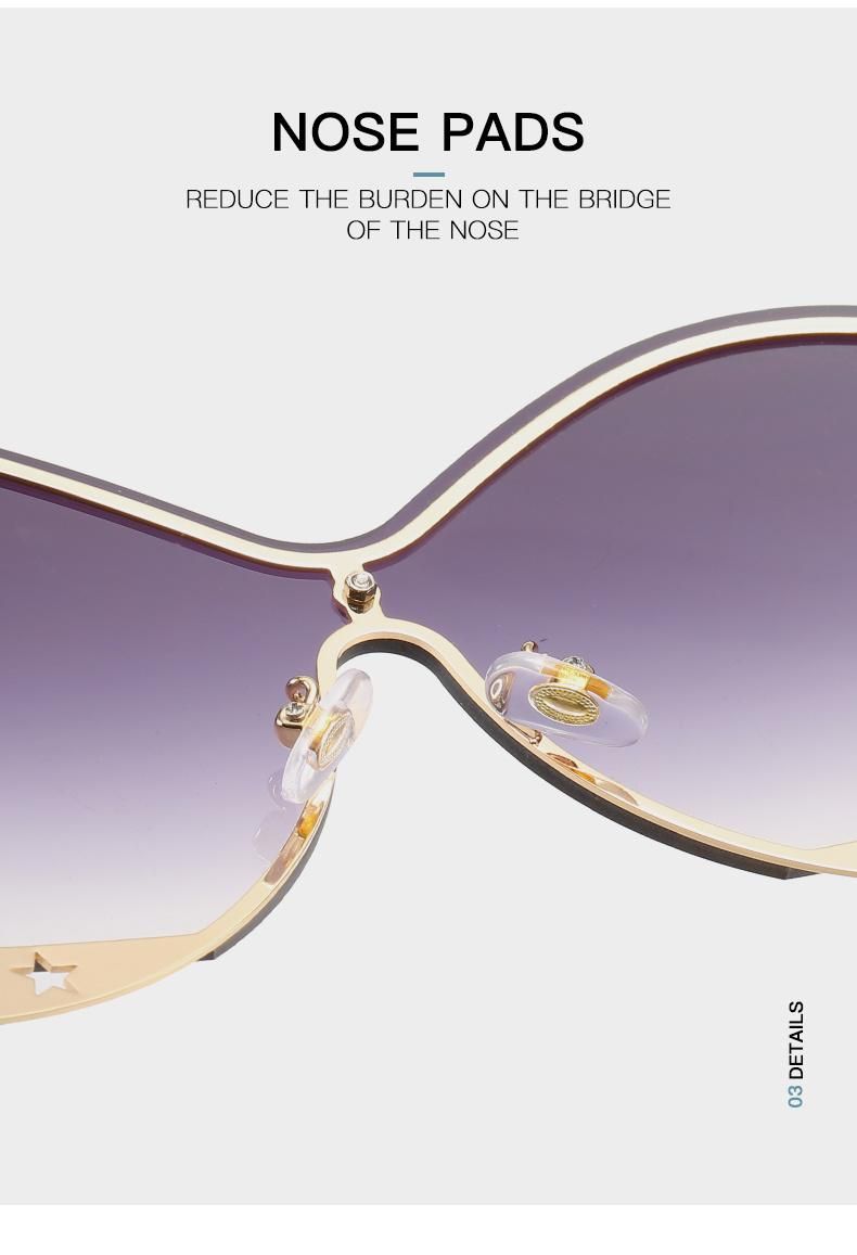 Wholesale Rimless Square Trendy Luxury Shades Women Sunglasses for Women