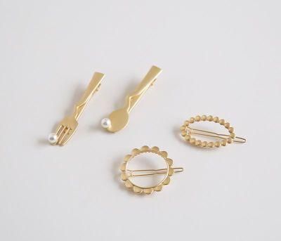 Personality Metal Spoon Fork Simple Vintage Side Hair Clips