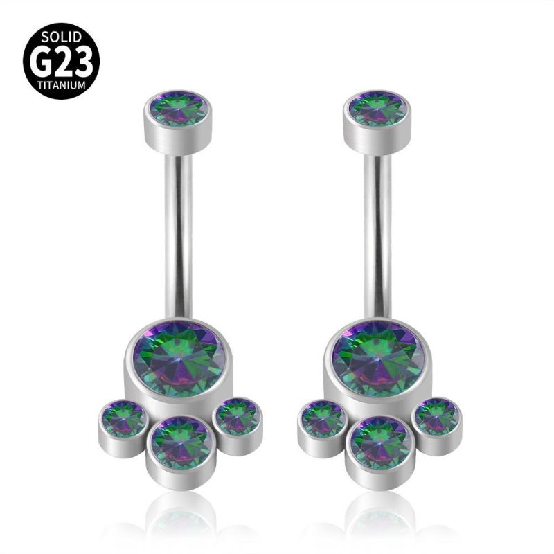 Titanium Colorful Belly Button Rings 14G Belly Ring Navel Piercings Jewelry