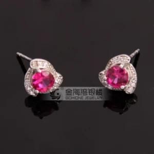 New Art Jewelry Lady&prime;s 925 Silver Cubic Zirconia Earring Stud