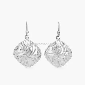 Fashion Crystal Rhinestone Silver Plated Alloy Stud Earrings for Women Jewelry