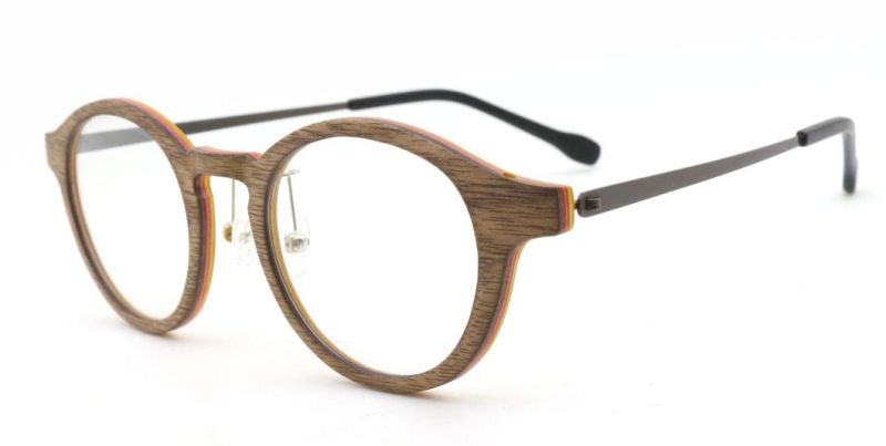 Fashionable High Quality Round Optical Frame Wooden Eyewear Ready to Ship