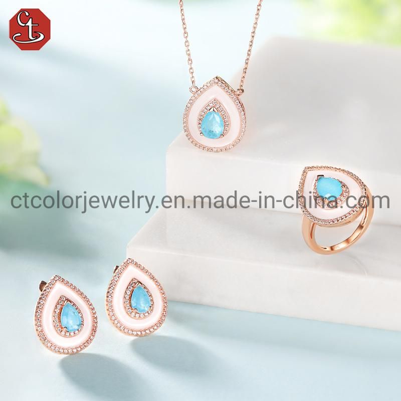 New Design Fashion Jewelry 925 Sterling Silver or Brass Enamel Diamond Earrings for Women
