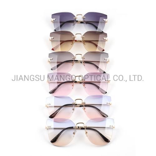 Rimless Fox Shape for Female Sunscreen Sunglasses