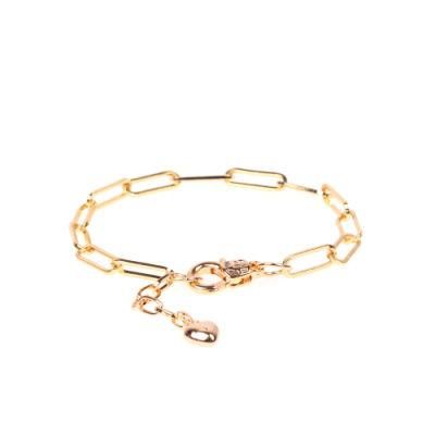 Fashion Big Lobster Clasp Gold Plated Silver Plated Link Chain Bracelet