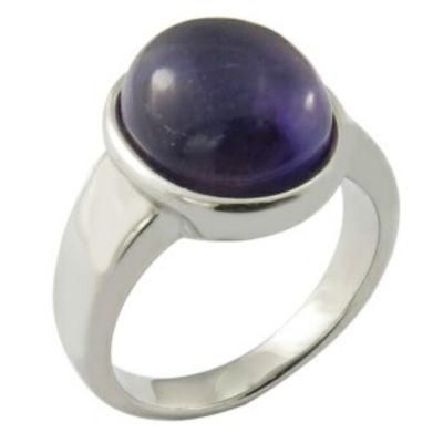 Natural Gemstone Rings Stainless Steel Jewelry Ring