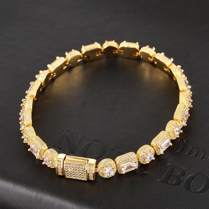Round Drop Shape Specular Bead Copper Made Bracelets