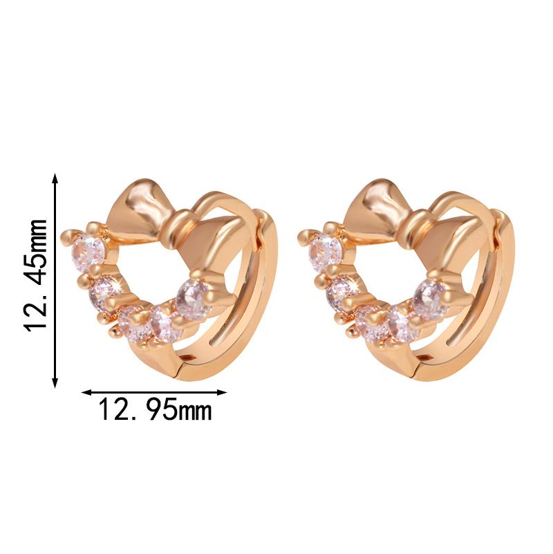 Brass Small Hoop Simple Bow Fashion Huggies Earrings