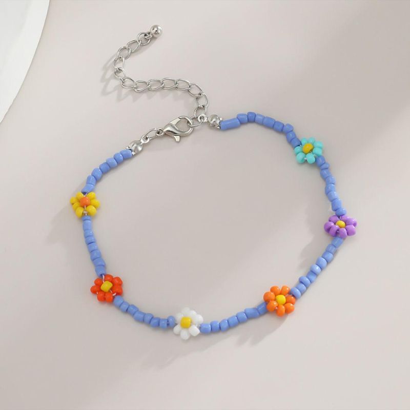 Colorful Beaded Ethnic Necklace Women′s Rice Bead Braided Necklace
