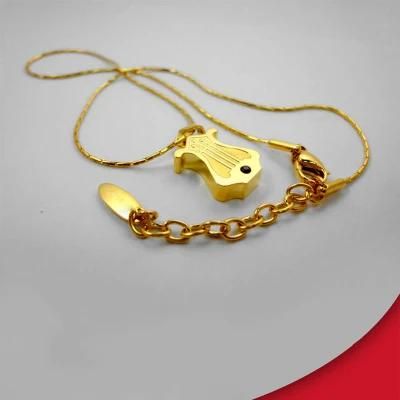 Golden Pendant Short Necklace Praise Harp Christian Jewelry for Np-L-0005