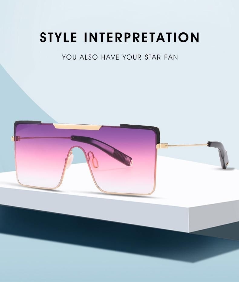 2020 Desinger Square Metal Sunglasses
