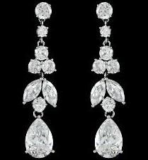 Wedding CZ Earring, Bridal CZ Earring Jewelry, Elegant CZ Earring