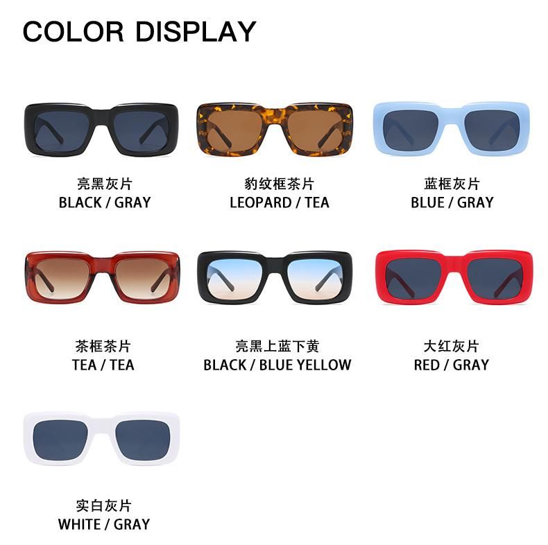 Hot Selling Sunglasses European and American Trend Square Sunglasses Women Retro Bright Black Simple Sunglasses
