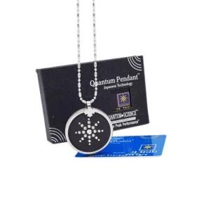 Sunflower with Crystal Emf Pretection Scalar Energy Stainless Steel Chain Pendant