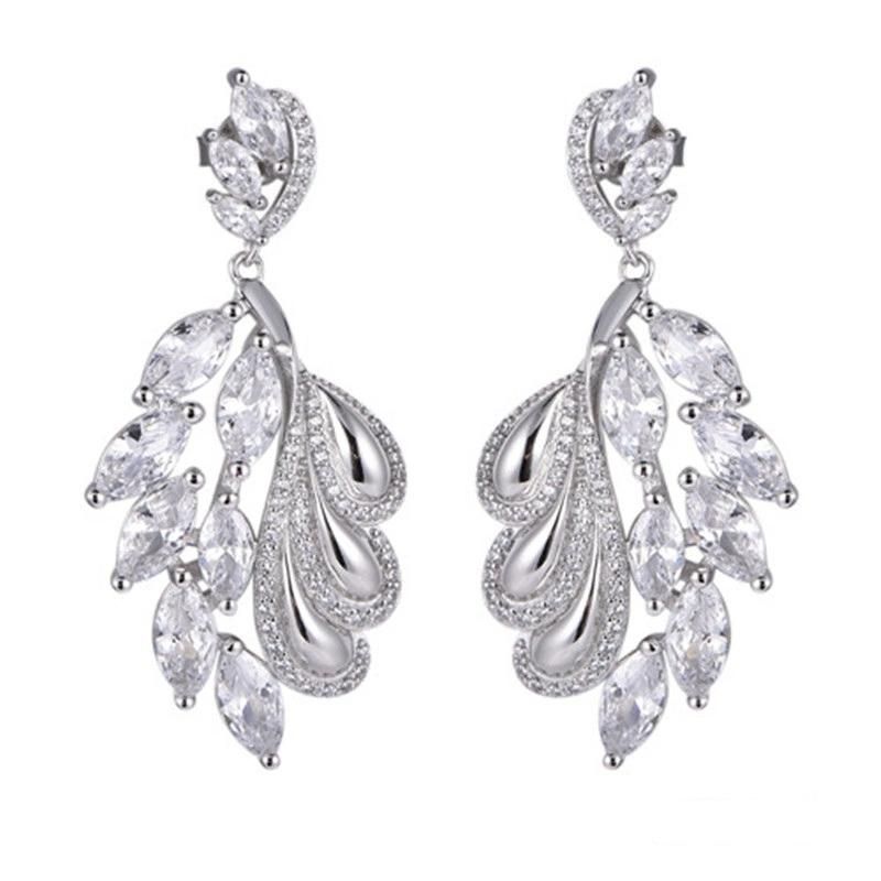 2022 Trendy Jewelry 925 Sterling Silver or Brass Shining AAA CZ Wedding Earring for Ladies