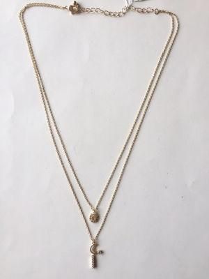 Fashion Jewelry Necklace Chain with Cyrstal Gold and Silver 25cm/29cm