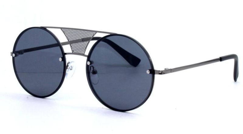 100% UVA/UVB Protection Polycarbonate Lenses Fashion Design Round Shape Metal Sunglasses
