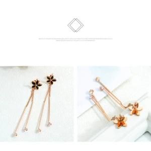 Flower Tassel Long Pendant Earrings Stud