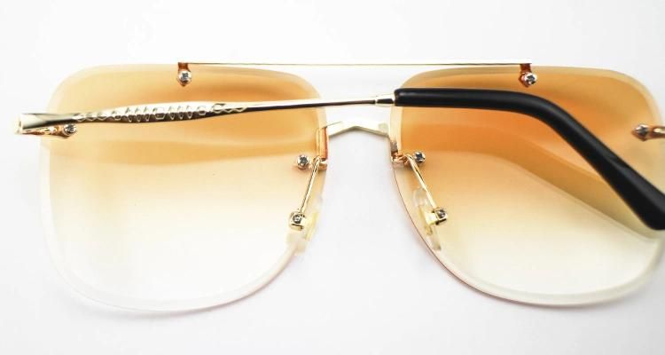 Amazon Hot Selling Stock Top Flat Frameless Women Sunglasses