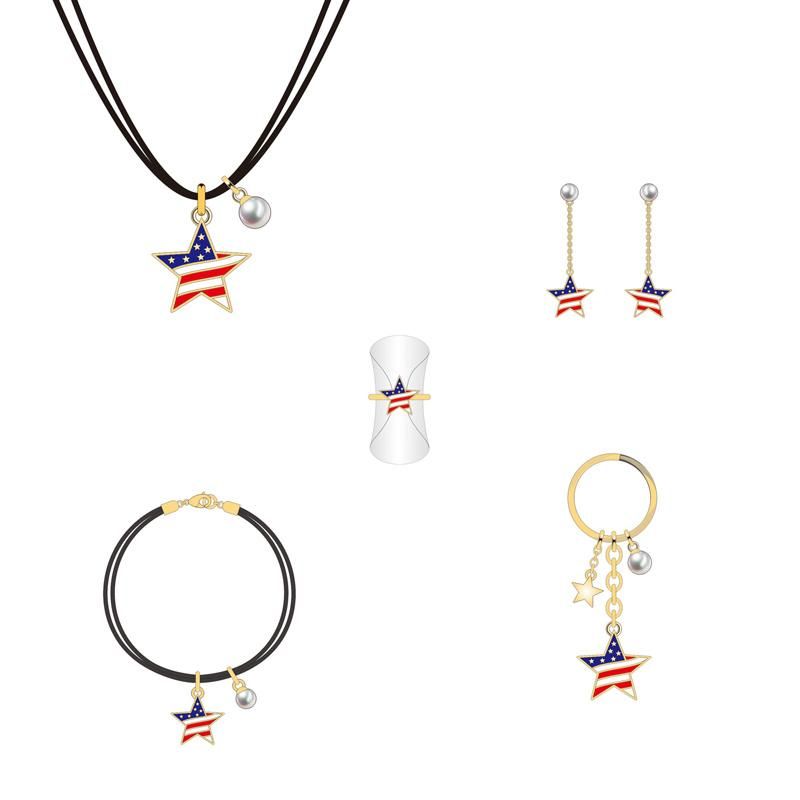 Best Fashion Classic Star Flag Pattern Jewelry Set