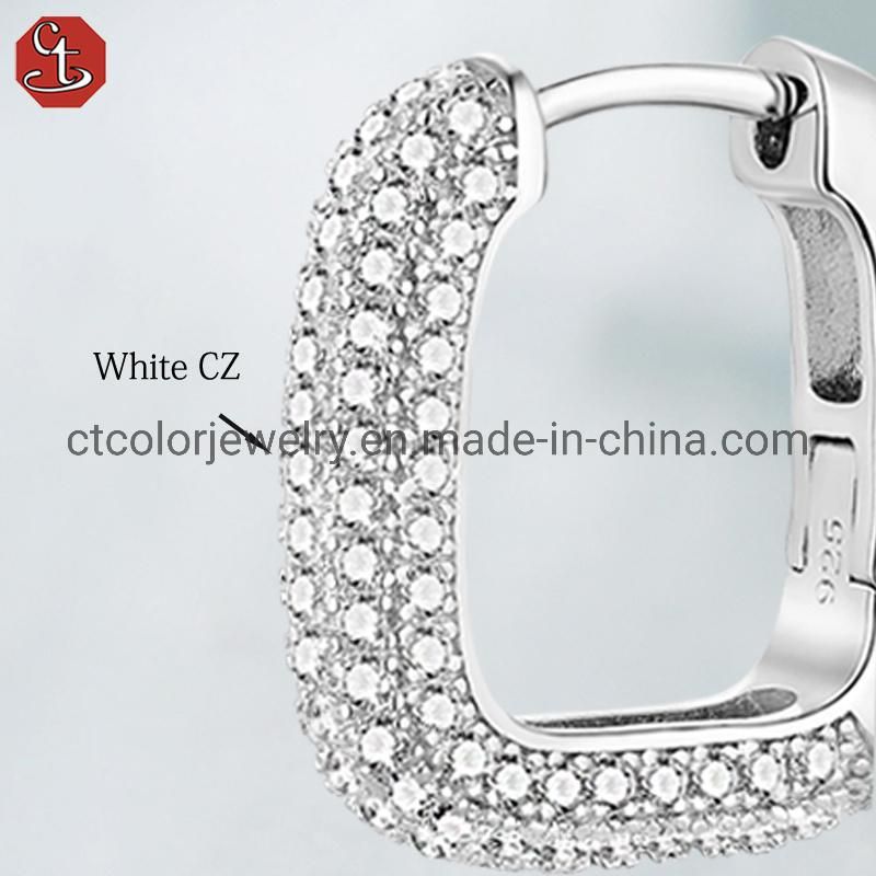 Fashion Jewelry 925 Sterling Silver White Cubic Zircon Earrings Wholesale Silver jewellery