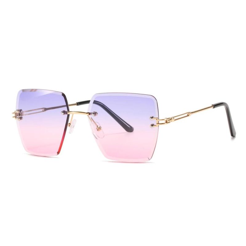 2020 No MOQ Colorful August Frameless Metal Fashion Sunglasses