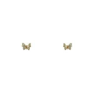 Minimalist Stysle Stainless Steel Zircon Butterfly Jewelry Stud Earrings for Women