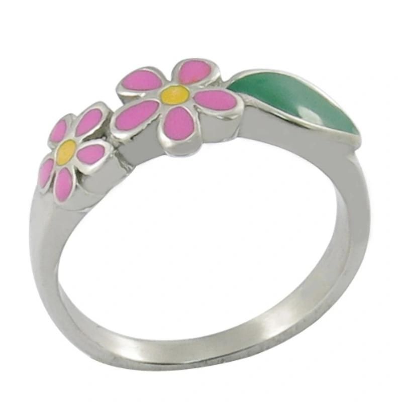 Rose Flower Ring Stainless Steel Ring Polished Jewelry