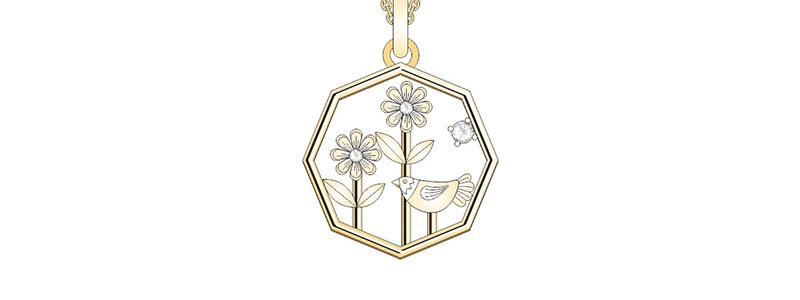 Low Price Octagon Golden Dandelion Jewellry for Girls