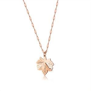 Gold Plated Stainless Steel Maple Leaf Charm Necklace