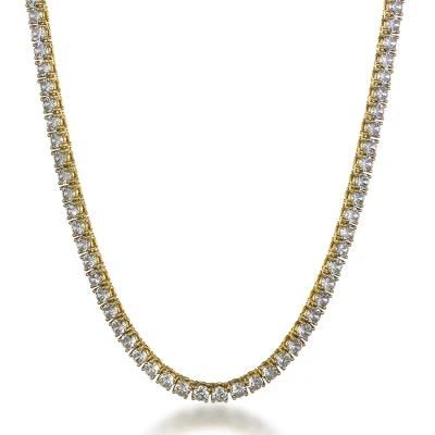 4mm Shiny Zircon Electroplated Copper Alloy Crystal Necklace