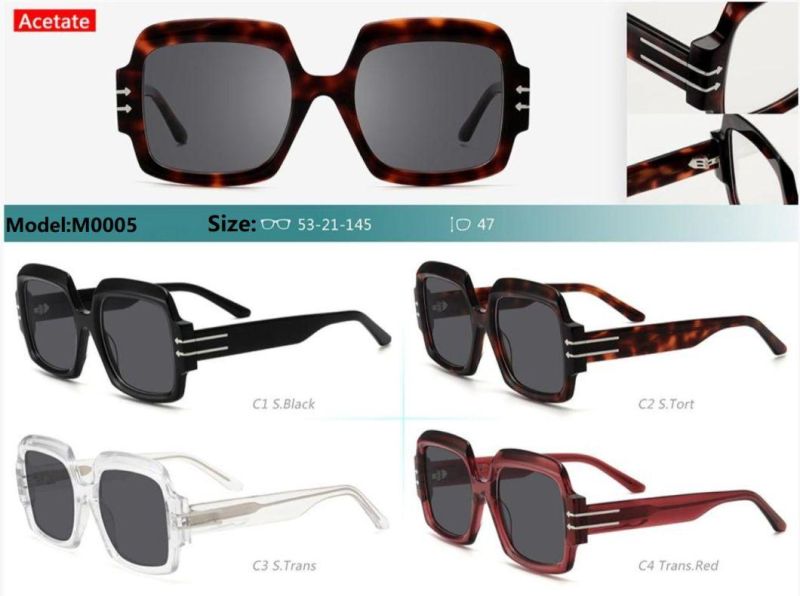 2022 New Arrival Shen Zhen High Quality Fashion Big Frame Sun Glasses UV400 Outdoor Travel Acetate Sunglasses