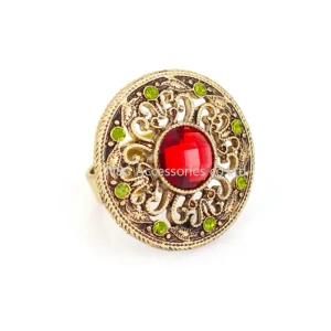 Fashion Finger Rings for Party Women Red Store Hollow out Round Design Vintage Ring Jewelry