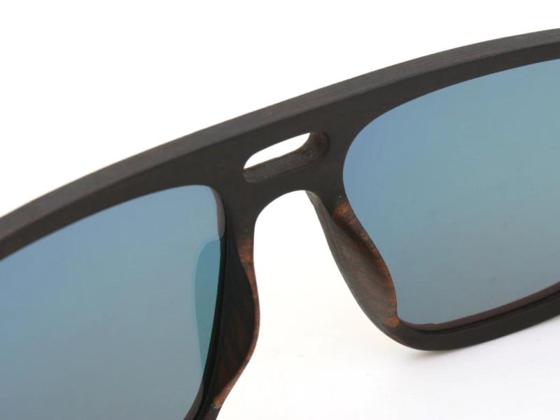 Fashionable Solid Colorful Polarized Lens Black Walnut Wooden Sunglasses