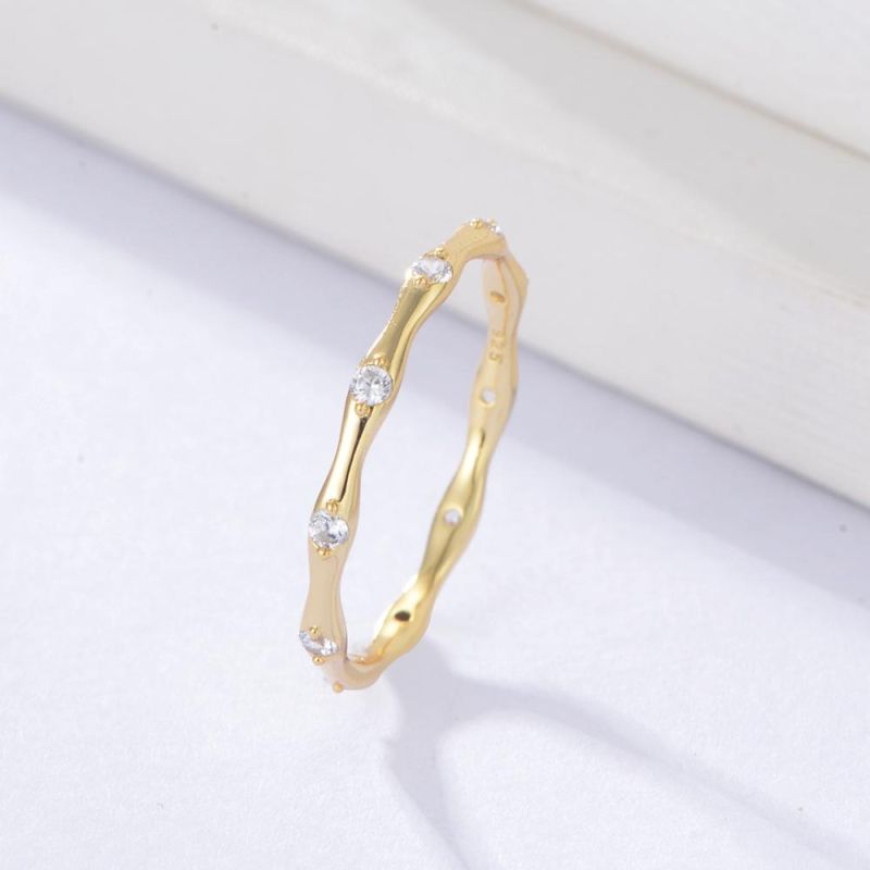 Fashion Jewelry Women Sterling Silver 925 Zirconia Band Ring