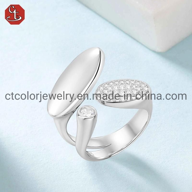 Wholesale Fashion Jewellery 925 Silver and Brass Adjustable Ring Fashion Jewelry