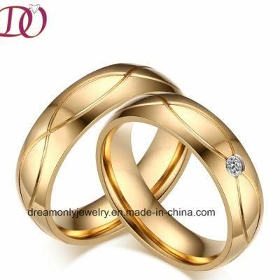IP Gold Plated Ring Fashion Finger Ring for Men and Women