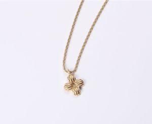 Gold Plated Cross Individuality Pendant Sweater Necklace Stainless Steel Jewelry Wholesale
