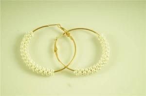 Pearl Wrapped Hoop Earring