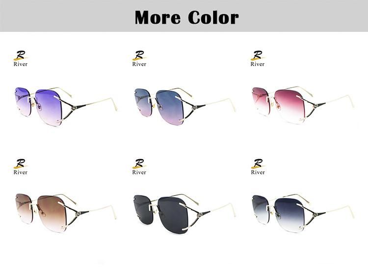 Fashion Oversize Custom Logo Ready Frameless Women Sunglasses