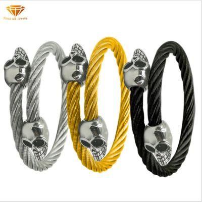 Fashion Jewelry Titanium Steel Stainless Steel Bracelet Personalized Stainless Steel Casting Skull Bracelet Ssbg2724