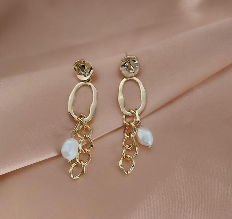 Fashion Accessories Trendy Women Factory Wholesale High Quality Baroque Pearls 925 Silver Fashion Jewelry Fine Earrings