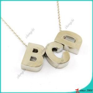 Fashion Silver Initial Letters Necklace for Girl (FN16041809)