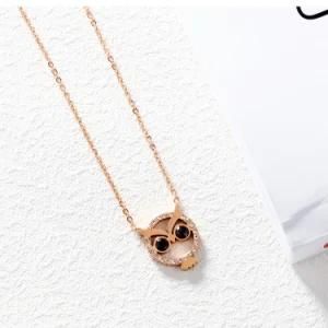 Fashion Design Jewelry Adjustable Women Stainless Steel Owl Pendant Women Necklace&#160;