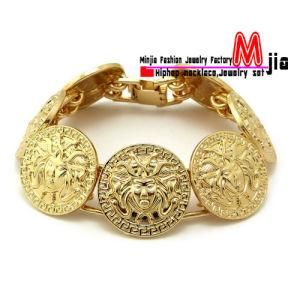 New Celebrity Style Allover Medusa Pieces 7.75&quot; Long Hip Hop Bracelet - Xb329