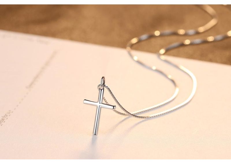 Silver Original Designed Exquisite Cross Shape Christian Necklace