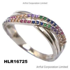 New Style Multi-Color 925 Sterling Silver Ring Fashion Rings